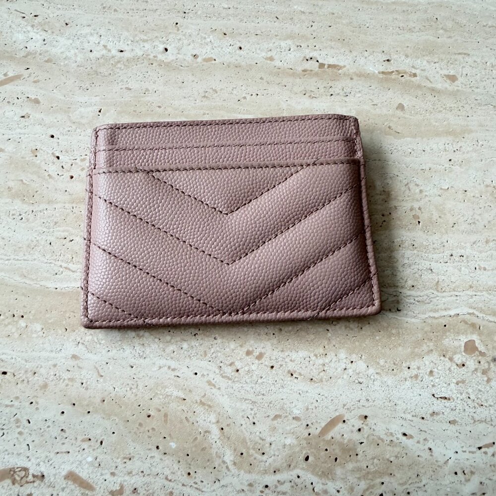 Saint Laurent Leather Card Holder – Nude - Picture 4 of 7